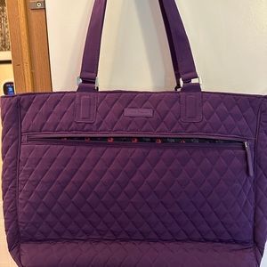 Vera Bradley large NWOT laptop bag .. purple quilted 18x12 lots of compartments